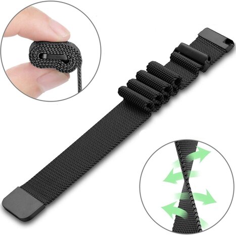 Strap-it Strap-it Bracelet Milanais Huawei Watch GT 5 Pro 42mm (noir) Strap-it Strap-it Bracelet Milanais Huawei Watch GT 5 Pro 42mm (noir)