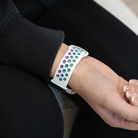 Bandz Bandz Bracelet sport 'Deluxe' Coros Apex 42mm (blanc/arc-en-ciel)