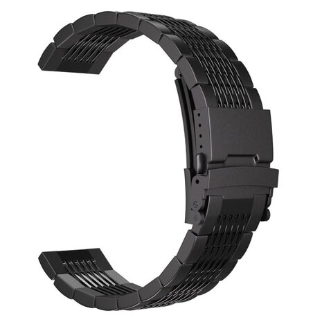 Strap-it Strap-it Bracelet luxe à maillons acier Huawei Watch Ultimate (noir)