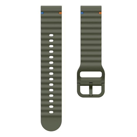 Strap-it Strap-it Bracelet silicone wave TicWatch 22mm (vert armée)