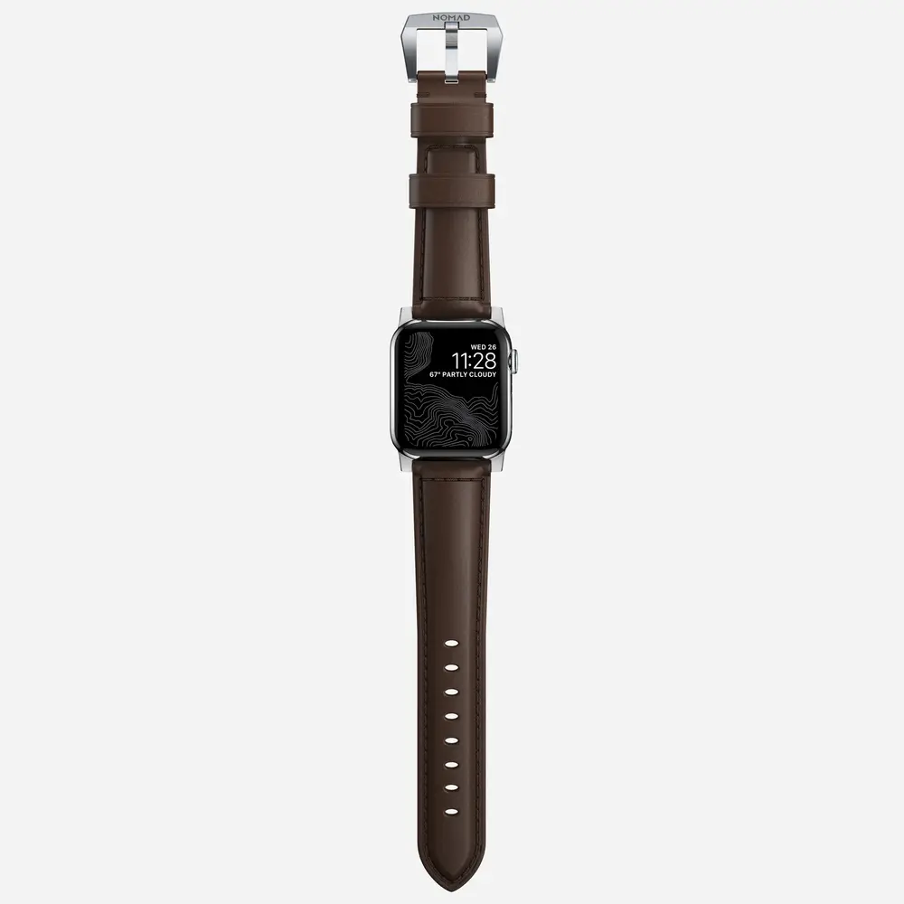 Nomad Nomad Bracelet cuir Traditional Apple Watch (marron/argent)