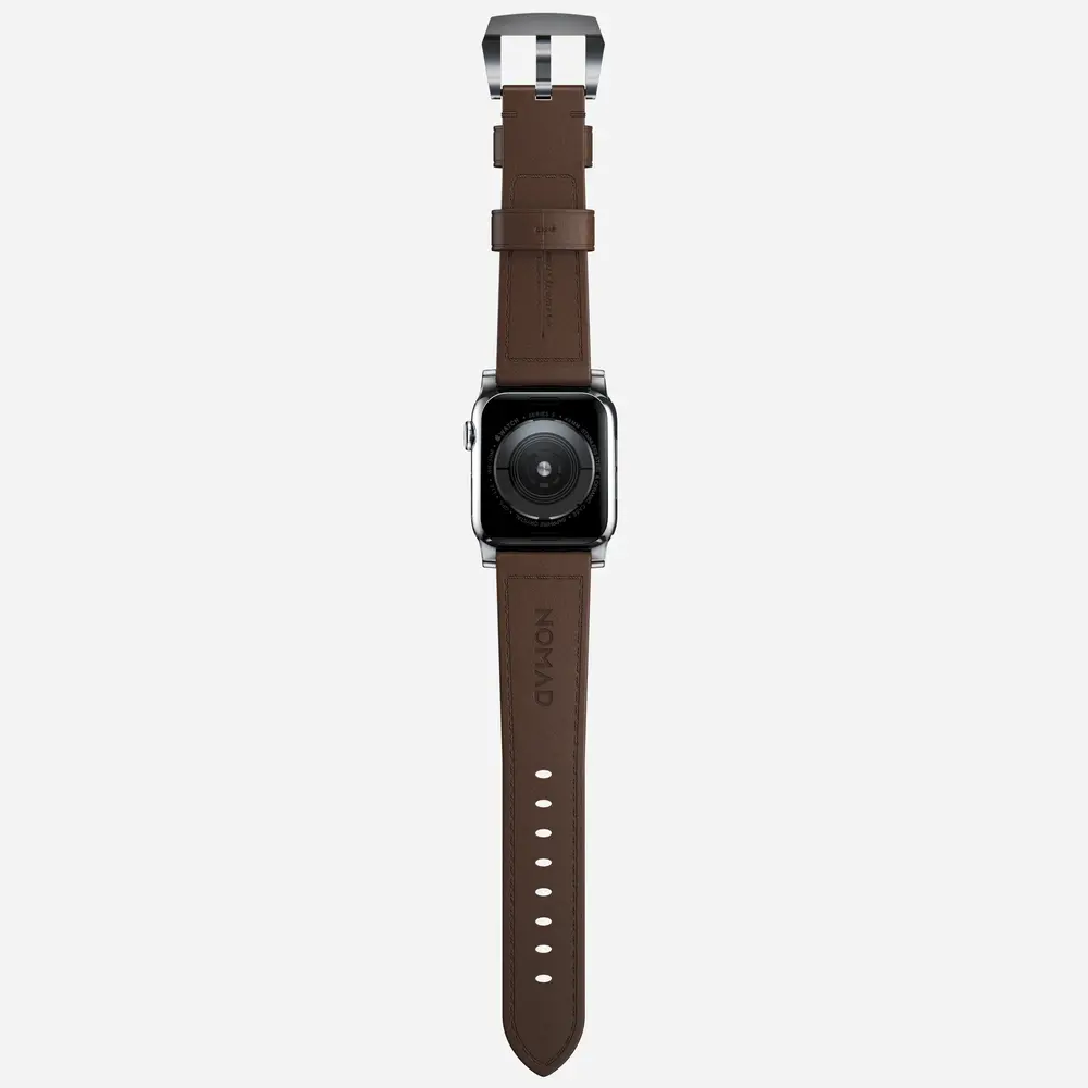 Nomad Nomad Bracelet cuir Traditional Apple Watch (marron/argent)