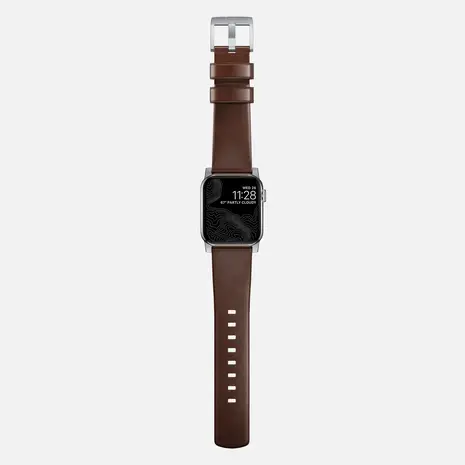 Nomad Nomad Bracelet cuir Modern Apple Watch (marron/argent)