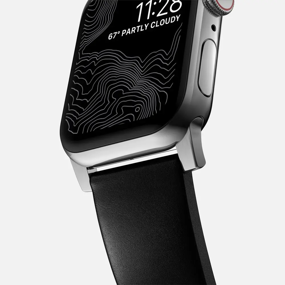 Nomad Nomad Bracelet cuir Modern Apple Watch (noir)/argent)