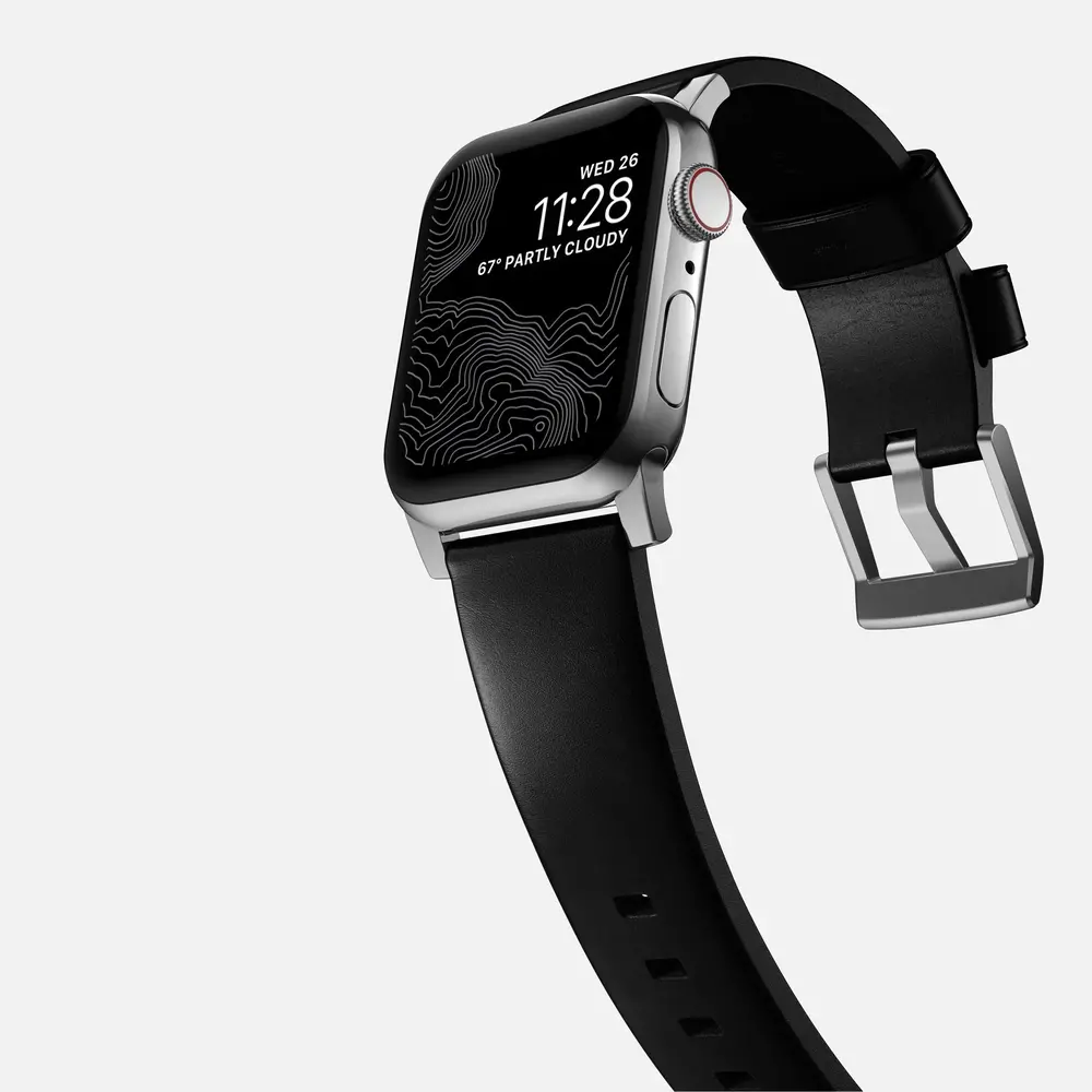 Nomad Nomad Bracelet cuir Modern Apple Watch (noir)/argent)