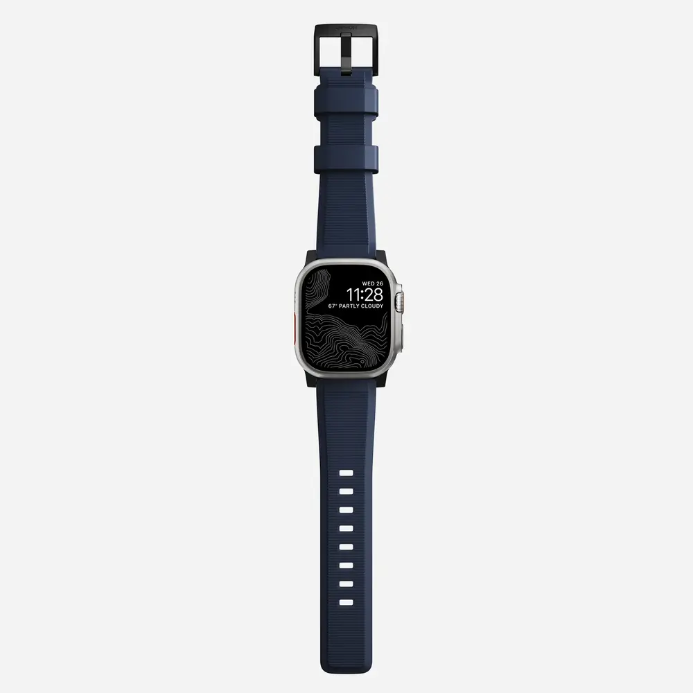 Nomad Nomad Bracelet silicone Rugged Apple Watch (noir/atlantic blue)