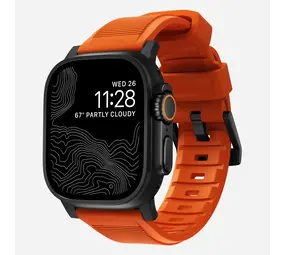 Nomad Nomad Bracelet silicone Rugged Apple Watch (noir/ultra orange)