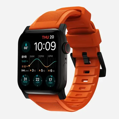 Nomad Nomad Bracelet silicone Rugged Apple Watch (noir/ultra orange)