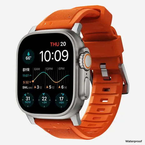 Nomad Nomad Bracelet silicone Rugged Apple Watch (argent/ultra orange)