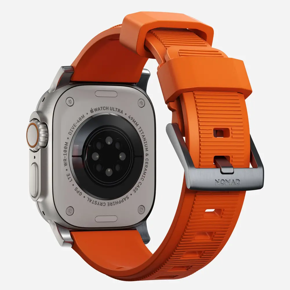 Nomad Nomad Bracelet silicone Rugged Apple Watch (argent/ultra orange)