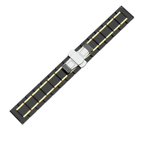 Strap-it Strap-it Bracelet à maillons céramique Huawei Watch GT 4 41mm (noir/or) Strap-it Strap-it Bracelet à maillons céramique Huawei Watch GT 4 41mm (noir/or)