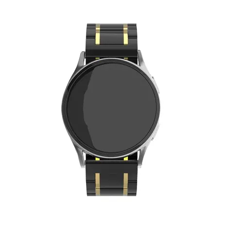 Strap-it Strap-it Bracelet à maillons céramique Huawei Watch GT 5 Pro 42mm (noir/or)