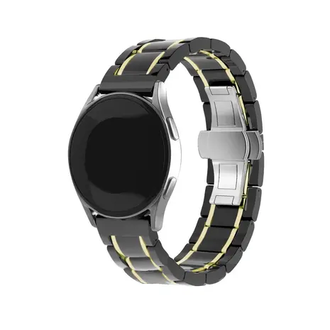 Strap-it Strap-it Bracelet à maillons céramique Fossil Gen 5e 42mm (noir/or)