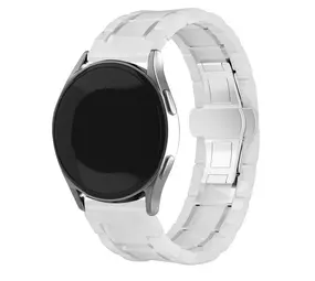 Strap-it Bracelet à maillons céramique Withings ScanWatch 2 38mm (blanc/argent) Strap-it Bracelet à maillons céramique Withings ScanWatch 2 38mm (blanc/argent)