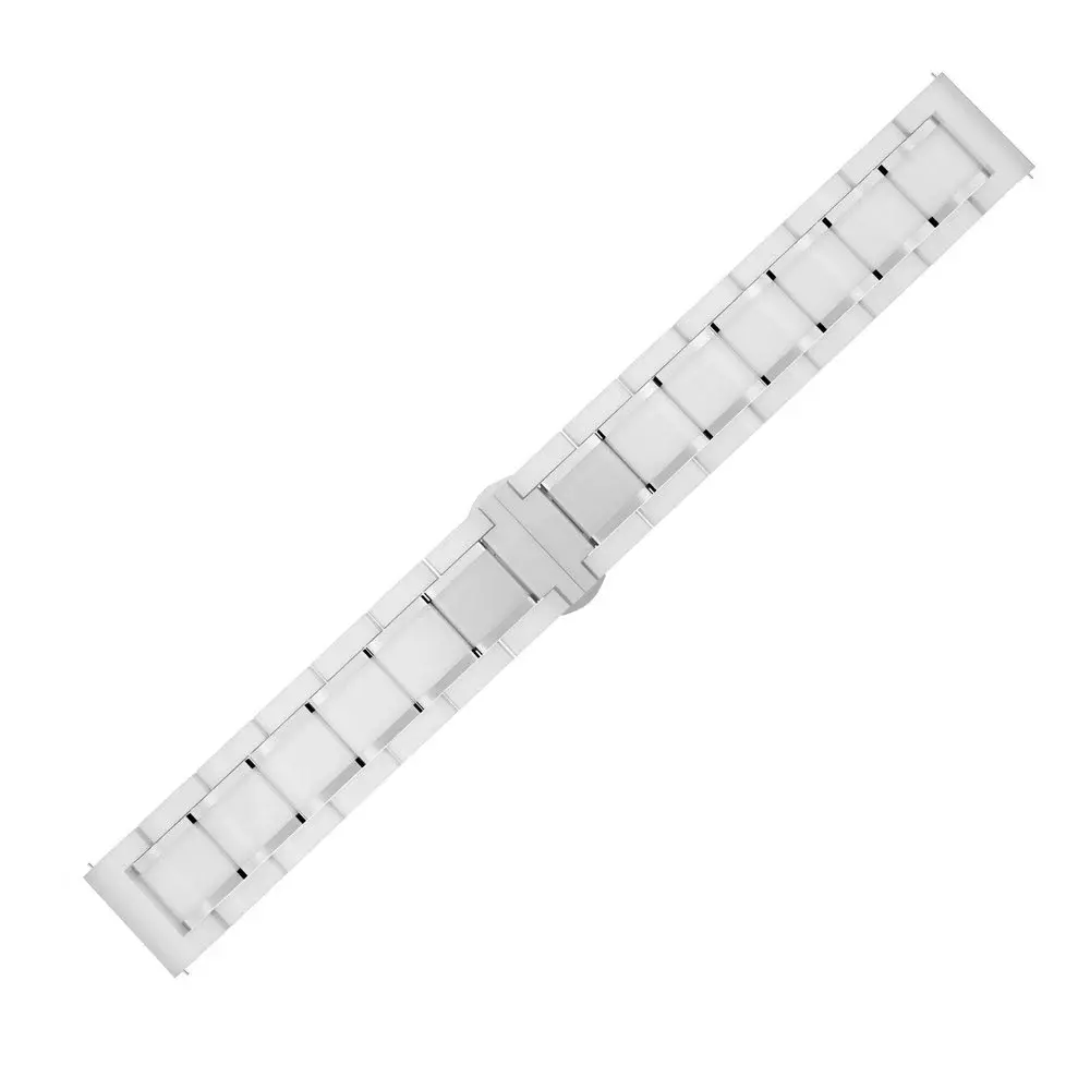 Strap-it Strap-it Bracelet à maillons céramique Withings ScanWatch 2 38mm (blanc/argent)