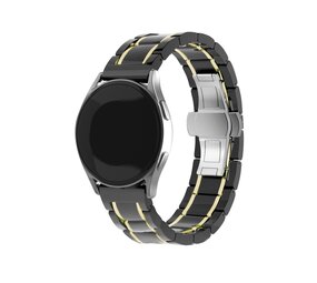 Strap-it Bracelet céramique acier Samsung Galaxy Watch 4 Classic 46mm (noir/or)