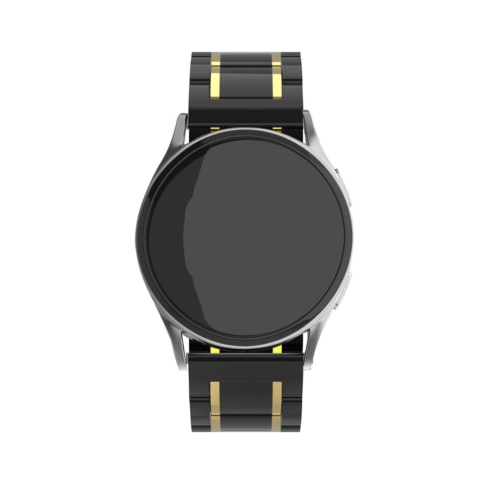 Strap-it Strap-it Bracelet céramique acier Samsung Galaxy Watch 4 Classic 46mm (noir/or) Strap-it Strap-it Bracelet céramique acier Samsung Galaxy Watch 4 Classic 46mm (noir/or)