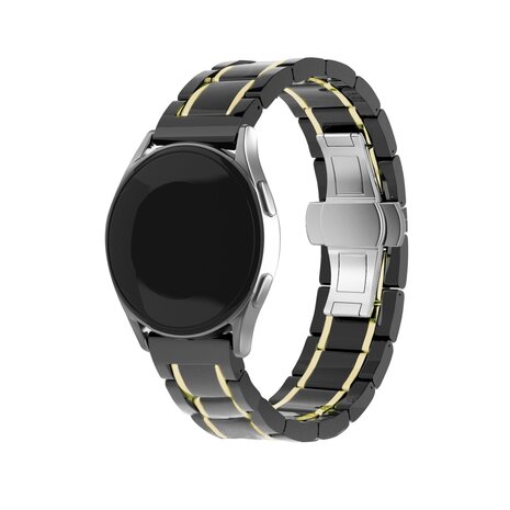 Strap-it Strap-it Bracelet céramique acier Samsung Galaxy Watch 5 44mm (noir/or)
