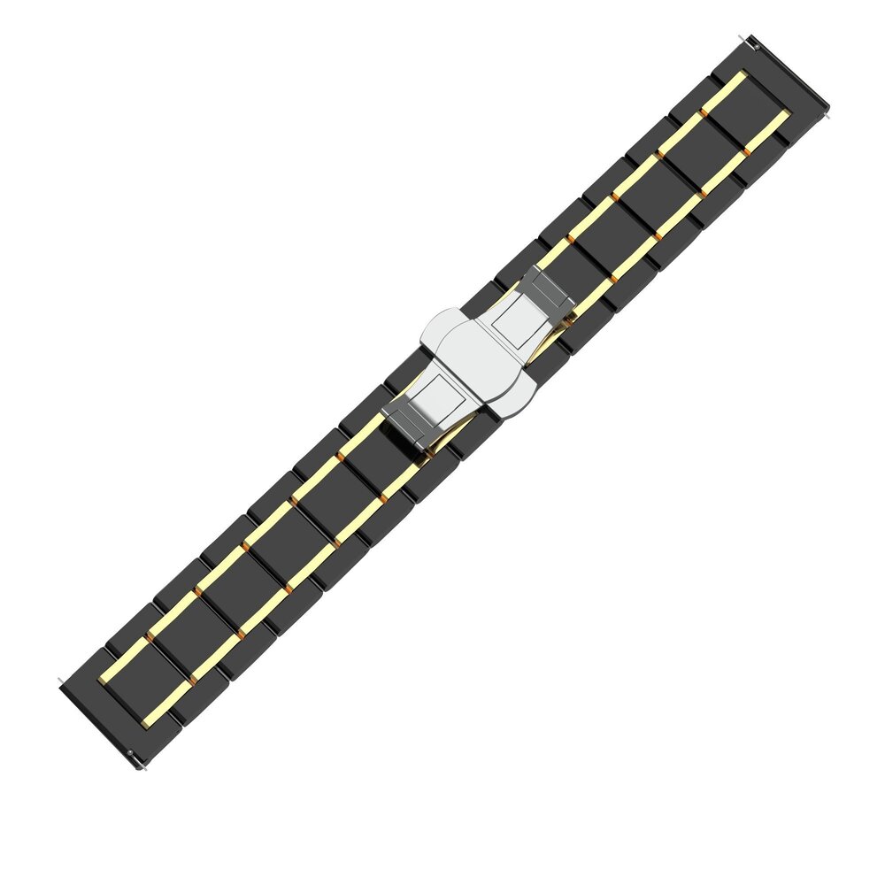 Strap-it Strap-it Bracelet céramique acier Samsung Galaxy Watch 5 44mm (noir/or)