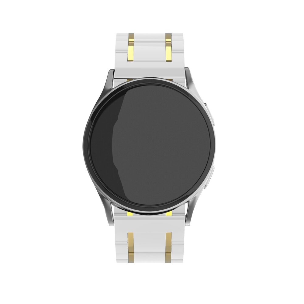 Strap-it Strap-it Bracelet céramique acier Samsung Galaxy Watch 5 44mm (blanc/or)