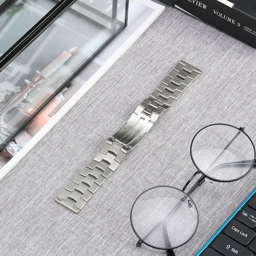 Strap-it Strap-it Bracelet titane grain (fermoir plat) Huawei Watch GT 5 46mm (argent)