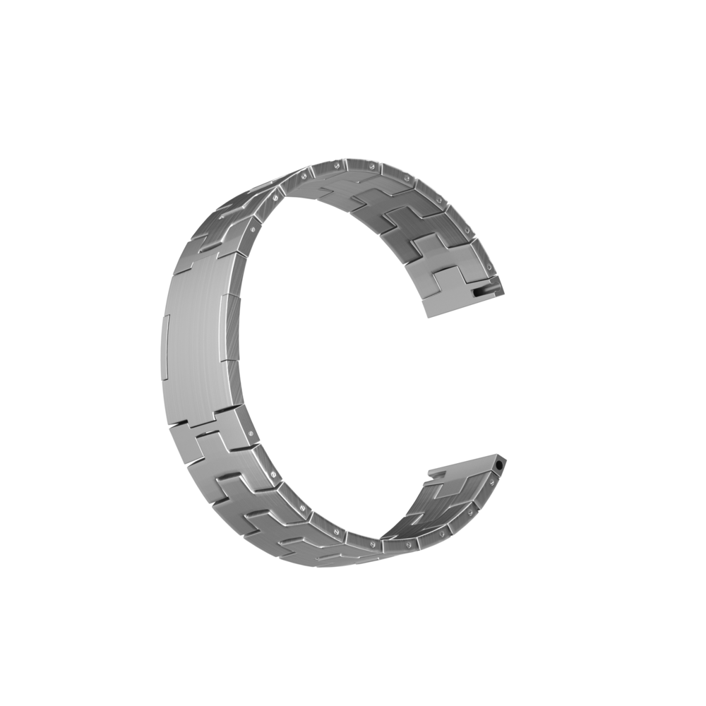 Strap-it Strap-it Bracelet titane grain (fermoir plat) Huawei Watch GT 5 Pro 46mm (argent)