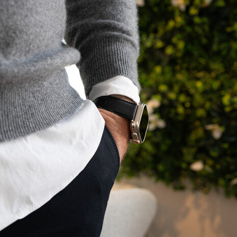 Bandz Bandz Bracelet cuir 'Classique' Apple Watch (noir)