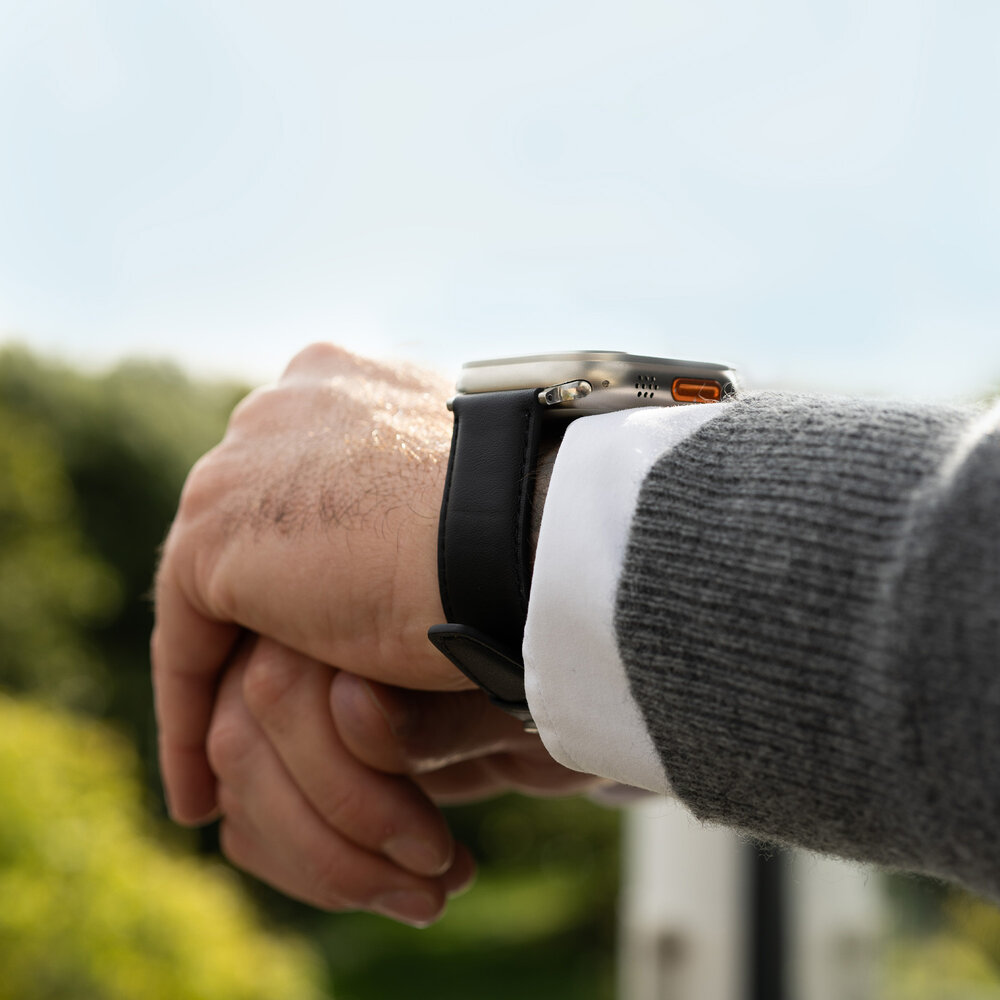 Bandz Bandz Bracelet cuir 'Classique' Apple Watch (noir)