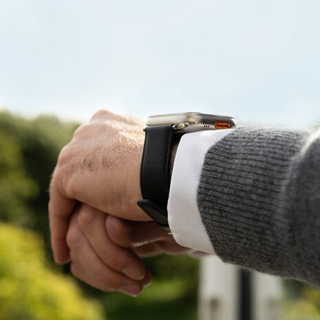 Bandz Bandz Bracelet cuir 'Classique' Apple Watch (noir)