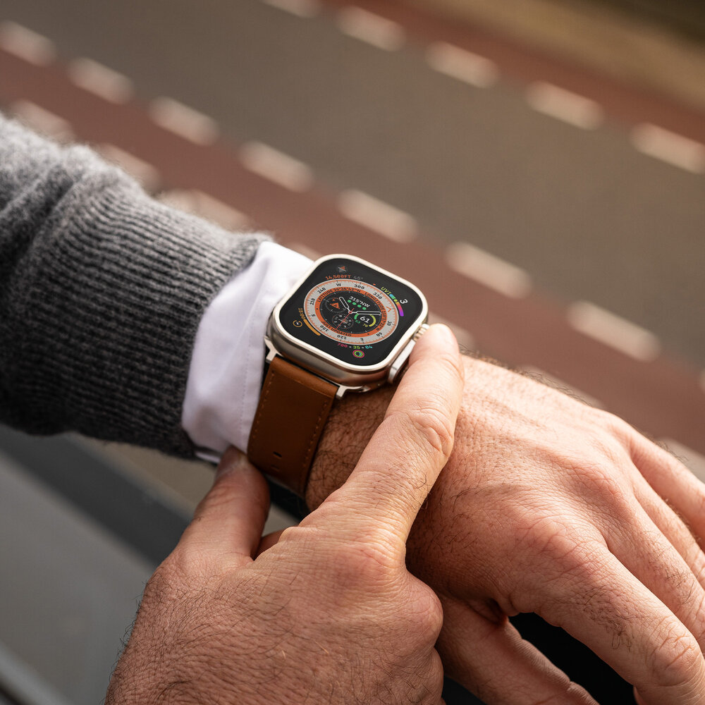 Bandz Bandz Bracelet cuir 'Classique' Apple Watch (marron clair)