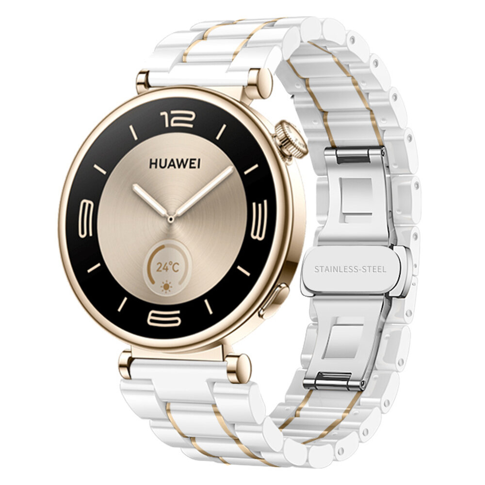 Strap-it Strap-it Bracelet céramique Huawei Watch GT 5 41mm (blanc/or)