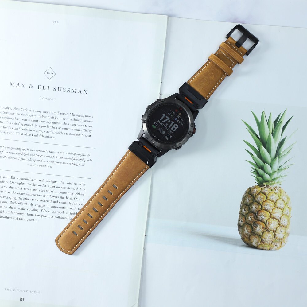 Strap-it Strap-it Bracelet en cuir véritable Garmin Fenix 8 - 51mm (marron) Strap-it Strap-it Bracelet en cuir véritable Garmin Fenix 8 - 51mm (marron)