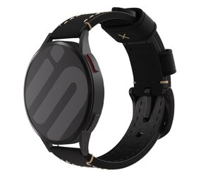 Strap-it Bracelet cuir véritable Huawei Watch GT 5 Pro 42mm (noir)