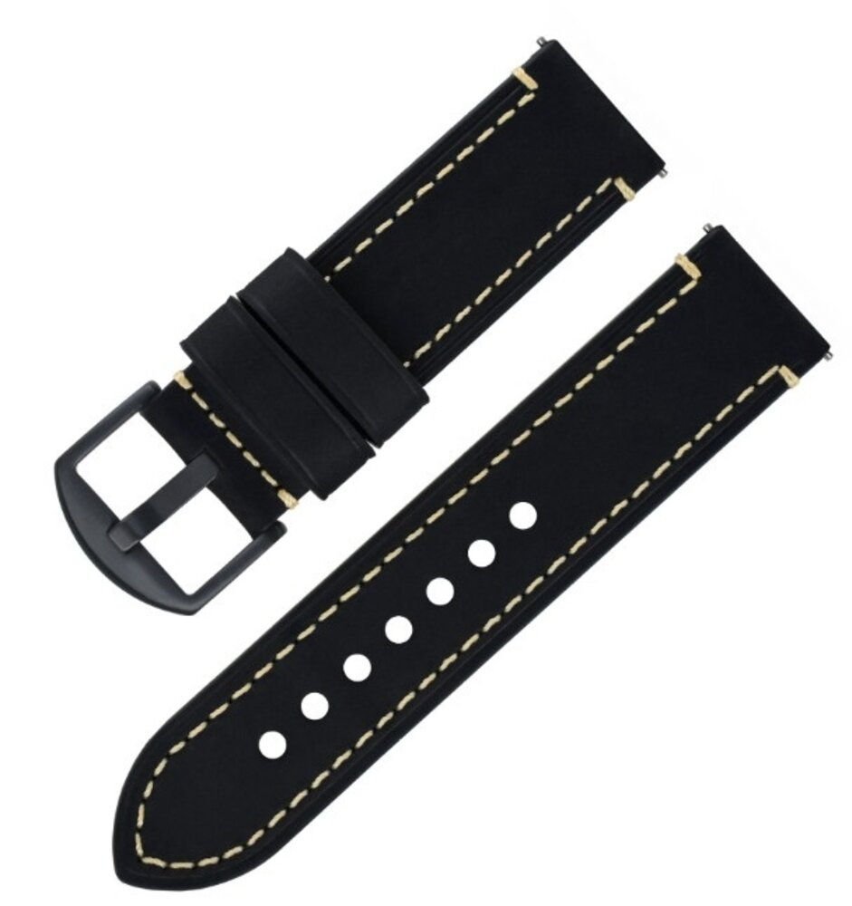 Strap-it Strap-it Bracelet cuir véritable Withings ScanWatch Light (noir)