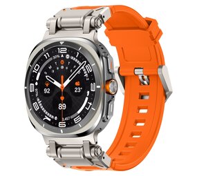 Strap-it Bracelet TPU 'Explorer' Samsung Galaxy Watch Ultra (orange avec titane)