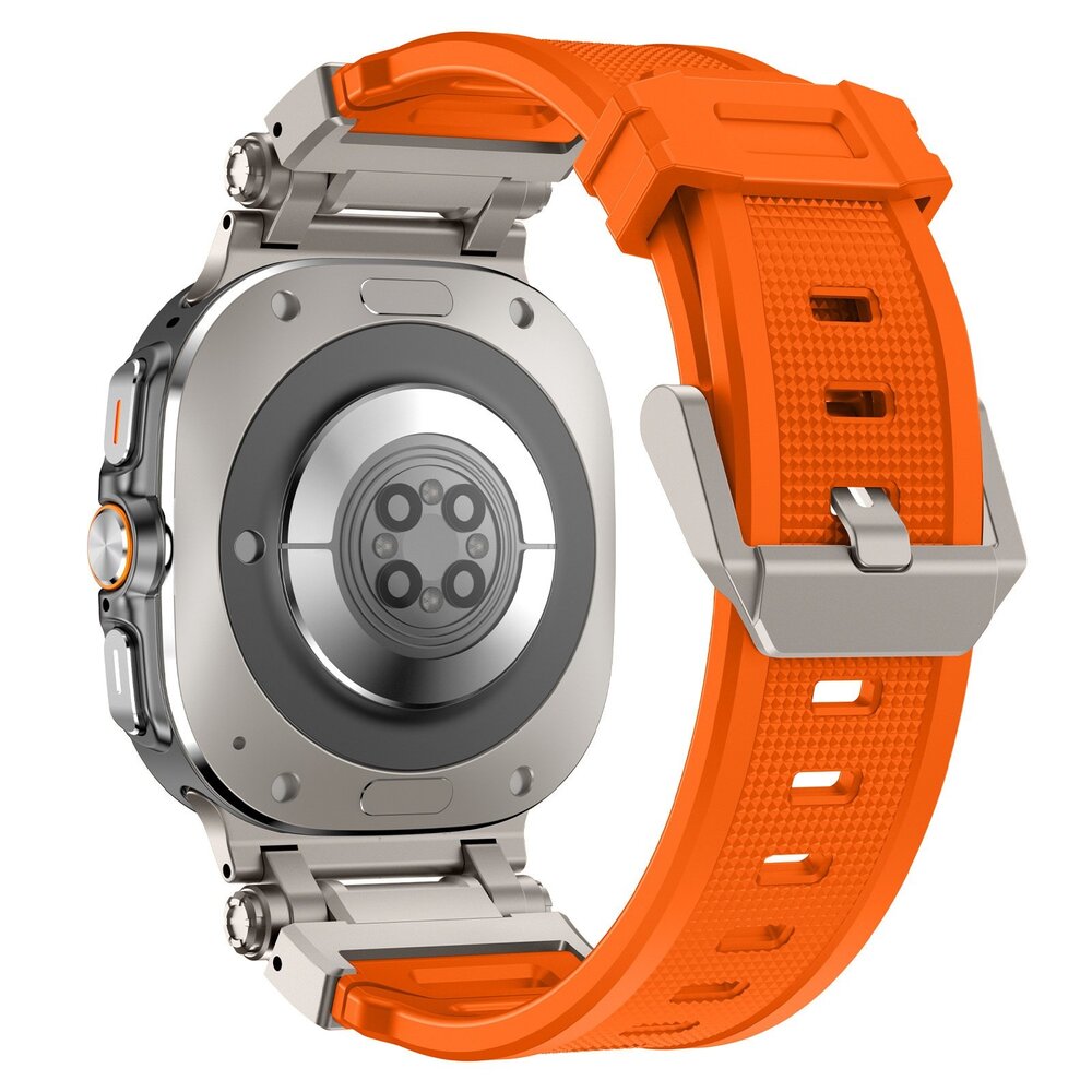 Strap-it Strap-it Bracelet TPU 'Explorer' Samsung Galaxy Watch Ultra (orange avec titane)
