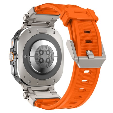Strap-it Strap-it Bracelet TPU 'Explorer' Samsung Galaxy Watch Ultra (orange avec titane)