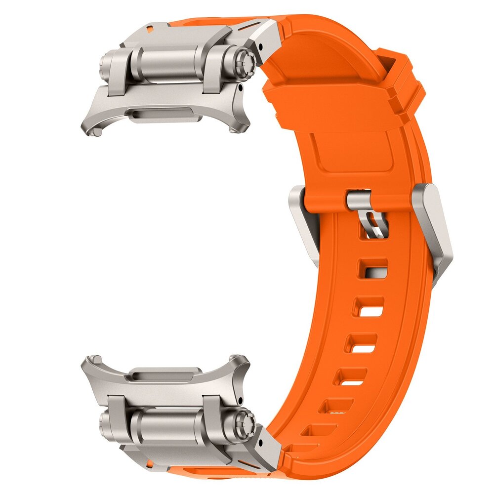 Strap-it Strap-it Bracelet TPU 'Explorer' Samsung Galaxy Watch Ultra (orange avec titane)