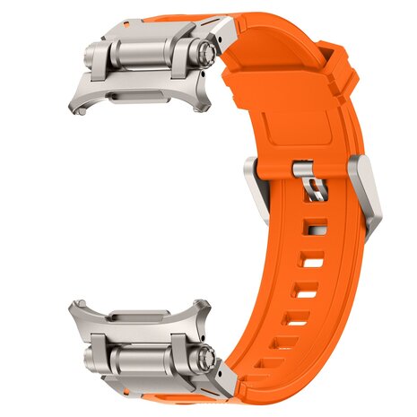 Strap-it Strap-it Bracelet TPU 'Explorer' Samsung Galaxy Watch Ultra (orange avec titane)