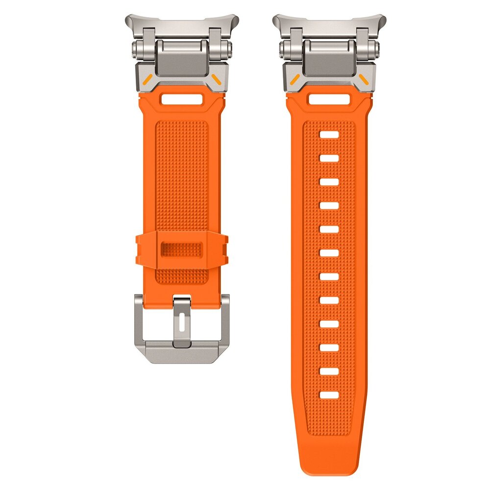 Strap-it Strap-it Bracelet TPU 'Explorer' Samsung Galaxy Watch Ultra (orange avec titane)