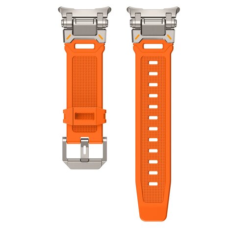 Strap-it Strap-it Bracelet TPU 'Explorer' Samsung Galaxy Watch Ultra (orange avec titane)