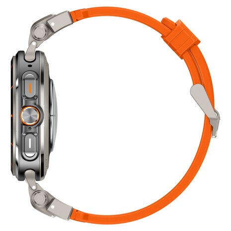 Strap-it Strap-it Bracelet TPU 'Explorer' Samsung Galaxy Watch Ultra (orange avec titane)