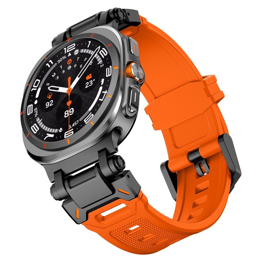 Strap-it Strap-it Bracelet TPU 'Explorer' Samsung Galaxy Watch Ultra (orange avec noir)