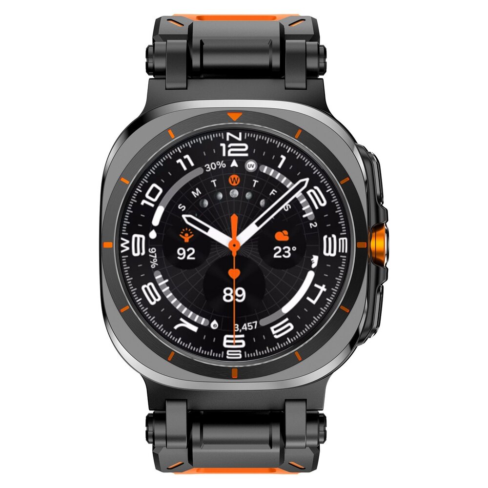 Strap-it Strap-it Bracelet TPU 'Explorer' Samsung Galaxy Watch Ultra (orange avec noir)