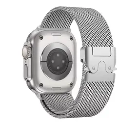 Strap-it Bracelet Milanais en titane Apple Watch (argent)