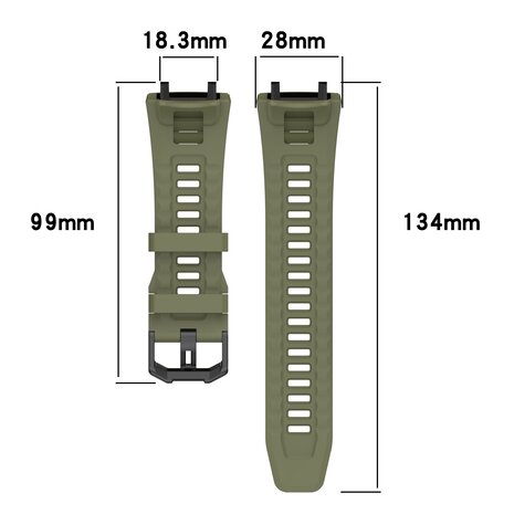 Strap-it Strap-it Bracelet silicone Amazfit T-Rex 3 (vert foncé)