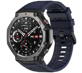 Strap-it Bracelet silicone Amazfit T-Rex 3 (bleu foncé)