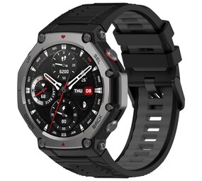 Strap-it Bracelet silicone sport Amazfit T-Rex 3 (noir/grijs)