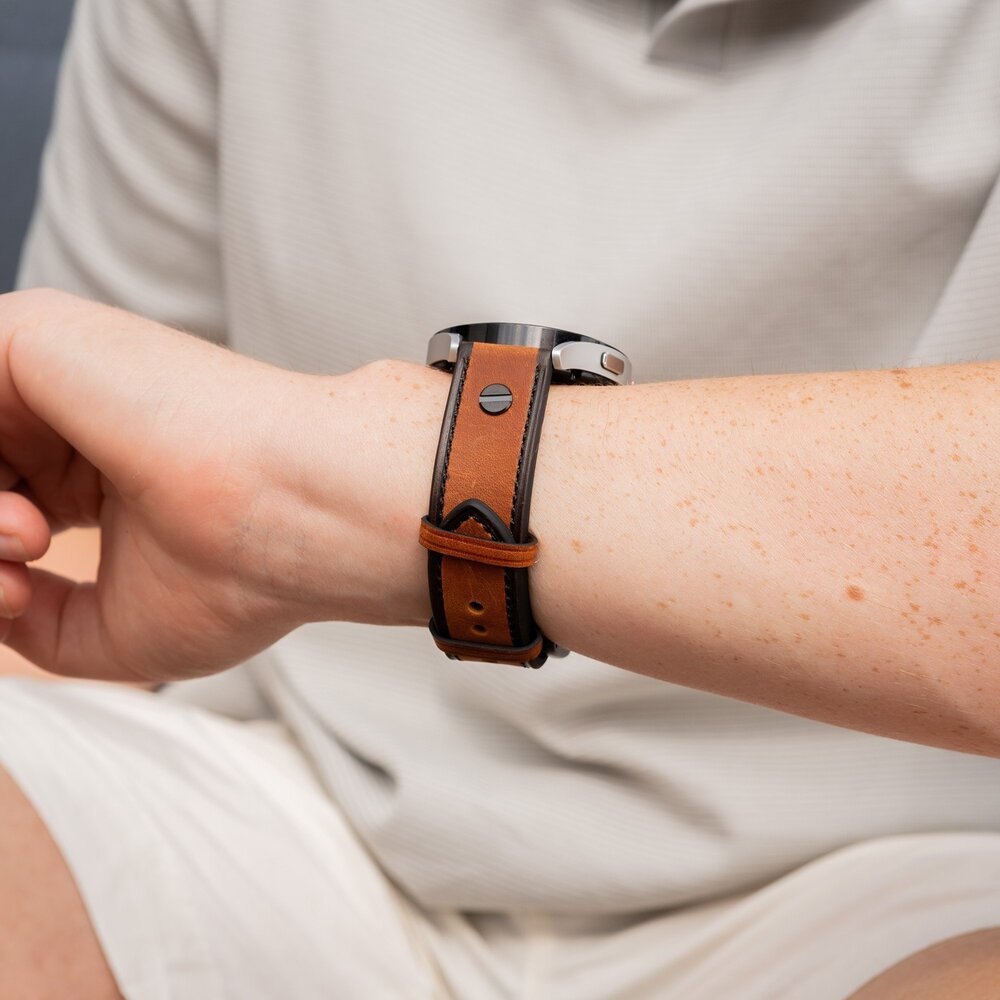 Strap-it Strap-it Bracelet cuir vissé Honor Watch GS 4 (marron foncé)