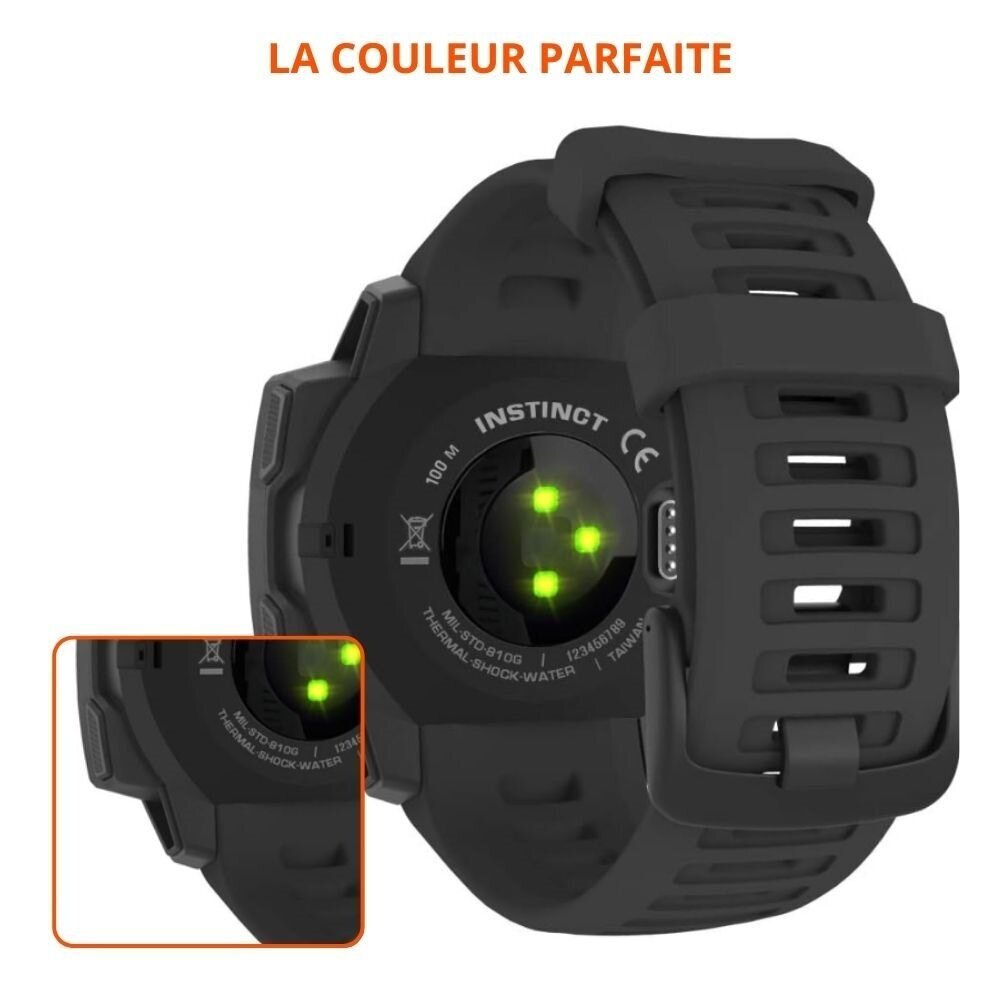 Strap-it Strap-it Bracelet silicone Garmin Instinct 1 / 2  (noir)